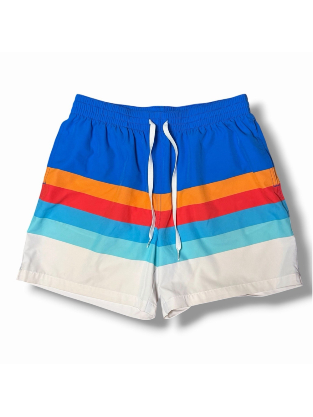 Chubbies The Shorelines 5.5” Classic Swim Trunks Large Blue Striped Lined EXC!